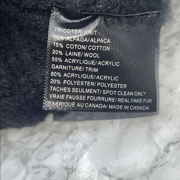 NORLA Black Alpaca Blend Knit Pom-Pom Beanie - Picture 4 of 6